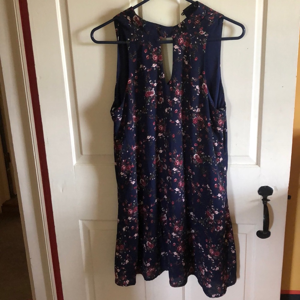 Navy blue floral dress